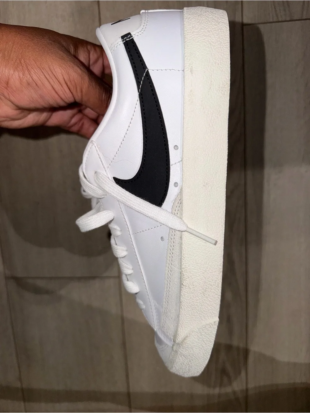 Brand New Nike Blazer White Low-Top Sneakers with Orange Logo Accents